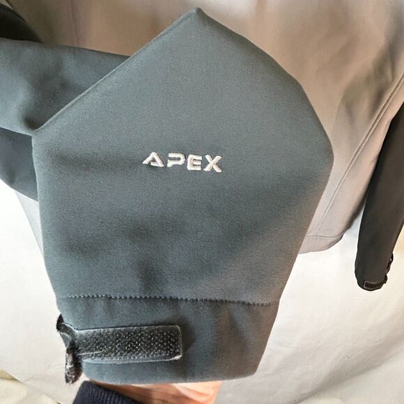 The North Face Apex Gray Soft Shell Fleece Lined Full Zip Hooded Jacket Sz L - Picture 5 of 15
